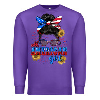 Purple All American girl 4th of July Premium Sweatshirt - CowGirlArtShop