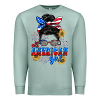 Seafoam All American girl 4th of July Premium Sweatshirt - CowGirlArtShop