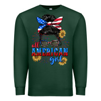 Sports Green All American girl 4th of July Premium Sweatshirt - CowGirlArtShop