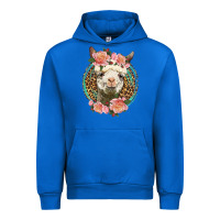 Cobalt western llama and roses Urban Hoodie - LillyAllenDesigns