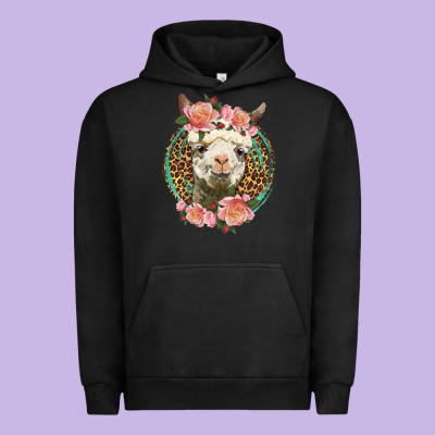 Western Llama And Roses Urban Hoodie Designed By Lillyallendesigns