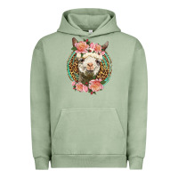 Pigment Oil Green western llama and roses Urban Hoodie - LillyAllenDesigns