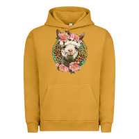 Pigment Peanut Butter western llama and roses Urban Hoodie - LillyAllenDesigns