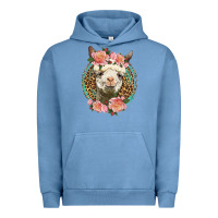 Pigment Pebble Blue western llama and roses Urban Hoodie - LillyAllenDesigns