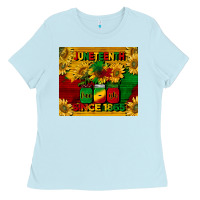 Baby Blue juneteenth since 1865 tumbler Ladies Tee - BarkalooDesign