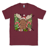 Burgundy christmas reindeer Classic Tee - MaliasSmallBusiness