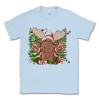 Dusty Blue christmas reindeer Classic Tee - MaliasSmallBusiness
