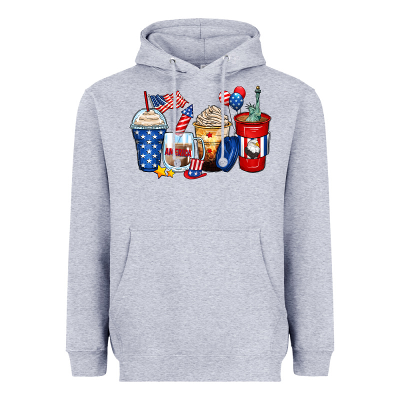 4th Of July Coffee Cups Heavyweight Hoodie by Zillion Design Studio | Teevron