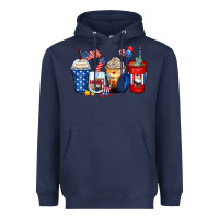 Navy 4th of july coffee cups Heavyweight Hoodie - Zillion Design Studio