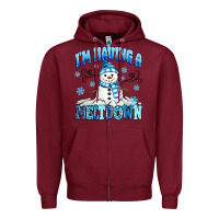 Burgundy i'm having a meltdown Zipper Hoodie - MaliasSmallBusiness