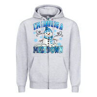 Heather Grey i'm having a meltdown Zipper Hoodie - MaliasSmallBusiness