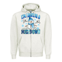 Oatmeal Heather i'm having a meltdown Zipper Hoodie - MaliasSmallBusiness
