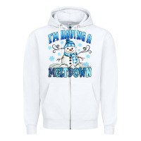 White i'm having a meltdown Zipper Hoodie - MaliasSmallBusiness