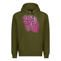 Army Green pink leopard patch Premium Hoodie - AdoDesignShop