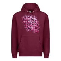 Burgundy pink leopard patch Premium Hoodie - AdoDesignShop
