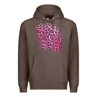 Coffee pink leopard patch Premium Hoodie - AdoDesignShop