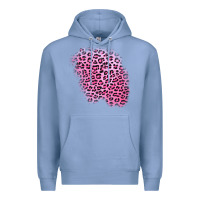 Colony Blue pink leopard patch Premium Hoodie - AdoDesignShop