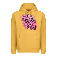 Mustard pink leopard patch Premium Hoodie - AdoDesignShop