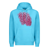 Ocean Blue pink leopard patch Premium Hoodie - AdoDesignShop