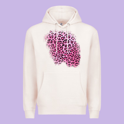 Pink Leopard Patch Premium Hoodie Designed By Adodesignshop