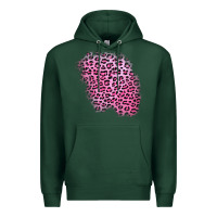 Sports Green pink leopard patch Premium Hoodie - AdoDesignShop