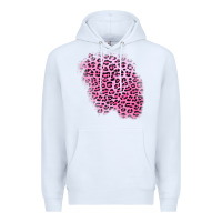 White pink leopard patch Premium Hoodie - AdoDesignShop