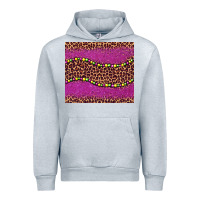 Heather Grey mardi gras  leopard pink glitter bead Urban Hoodie - BarkalooDesign