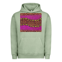 Pigment Oil Green mardi gras  leopard pink glitter bead Urban Hoodie - BarkalooDesign