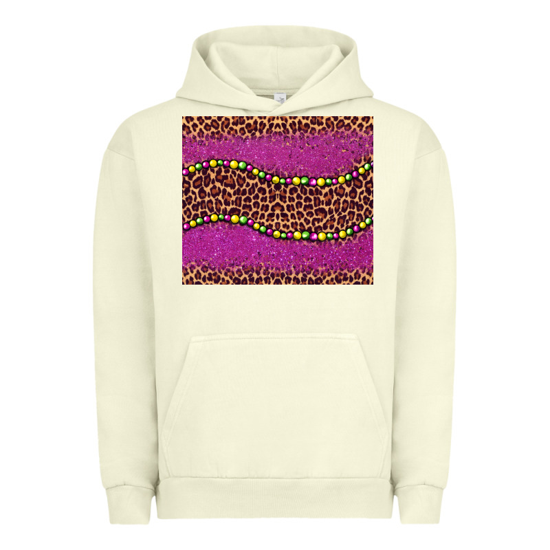 Mardi Gras  Leopard Pink Glitter Bead Urban Hoodie by BarkalooDesign | Teevron