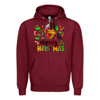 Burgundy merry christmas hair Zipper Hoodie - MaliasSmallBusiness