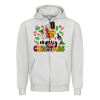 Dove Grey merry christmas hair Zipper Hoodie - MaliasSmallBusiness