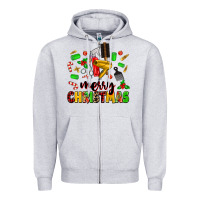 Heather Grey merry christmas hair Zipper Hoodie - MaliasSmallBusiness