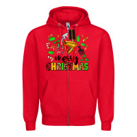 Red merry christmas hair Zipper Hoodie - MaliasSmallBusiness