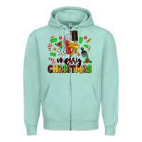 Seafoam merry christmas hair Zipper Hoodie - MaliasSmallBusiness