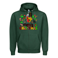 Sports Green merry christmas hair Zipper Hoodie - MaliasSmallBusiness