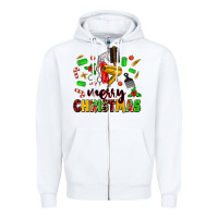 White merry christmas hair Zipper Hoodie - MaliasSmallBusiness