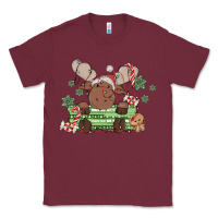 Burgundy christmas reindeer Classic Tee - MaliasSmallBusiness