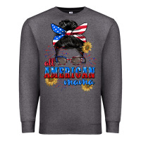Charcoal Heather All American Mama 4th of July Premium Sweatshirt - CowGirlArtShop