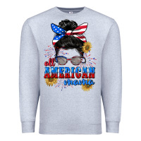 Heather Grey All American Mama 4th of July Premium Sweatshirt - CowGirlArtShop