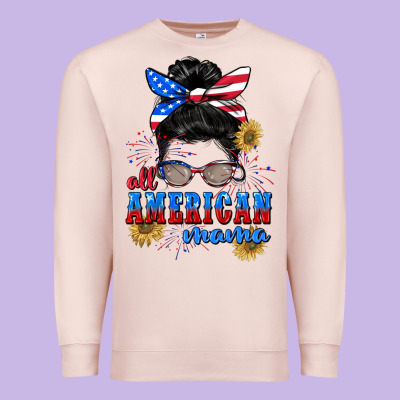 All American Mama 4th Of July Premium Sweatshirt Designed By Cowgirlartshop