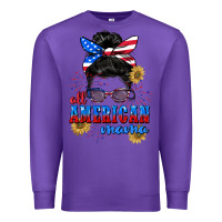 Purple All American Mama 4th of July Premium Sweatshirt - CowGirlArtShop