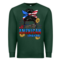 Sports Green All American Mama 4th of July Premium Sweatshirt - CowGirlArtShop
