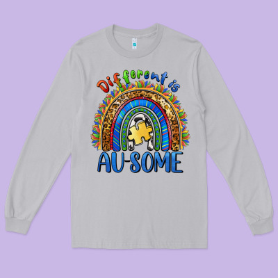 Different Is Ausome Long Sleeve Tee Designed By Barkaloodesign