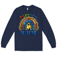 Navy different is ausome Long Sleeve Tee - BarkalooDesign