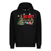 Black merry christmas tree Premium Hoodie - AdoDesignShop