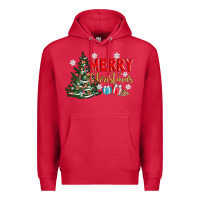 Cardinal merry christmas tree Premium Hoodie - AdoDesignShop