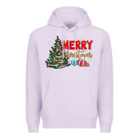 Lilac merry christmas tree Premium Hoodie - AdoDesignShop