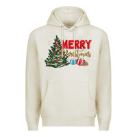 Oatmeal Heather merry christmas tree Premium Hoodie - AdoDesignShop