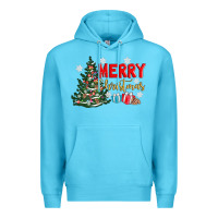 Ocean Blue merry christmas tree Premium Hoodie - AdoDesignShop
