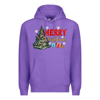 Purple merry christmas tree Premium Hoodie - AdoDesignShop
